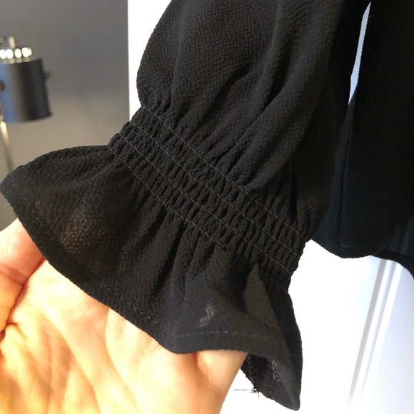 Reitmans Black Long Sleeve Blouse, Cut-Out Back, with Bow Detail, Size M. NWOT. - Picture 2 of 5